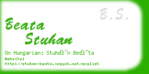 beata stuhan business card